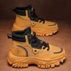 Botas Martin para Homens, Botas de Trabalho Respiráveis de Cano Alto Estilo Britânico Retrô para o Inverno, Botas de Caminhada ao Ar Livre para Combate no Deserto, Botas Amarelas