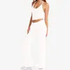Pantalones de Yoga Acampanados Transfronterizos, Cintura Plegable Pierna Recta Suaves de Secado Rápido Cadera de Durazno Caramelo Pantalones de Yoga Fitness para Mujer Exteriores