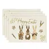 Manteles de Pascua con Conejitos Transfronterizos Decoración de Mesa para Fiesta Navideña Manteles Individuales de Lino Estampado Transfronterizo Manteles Aislantes de Calor Venta al por Mayor