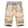 Shorts de Algodão e Linho de Verão, Cintura Elástica, Calças Casuais, Calças Mid de Perna Reta Finas, Shorts de Comércio Exterior Transfronteiriço, Calças de Praia Masculinas