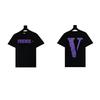2024 VLONE Camiseta de Manga Corta Serie V Grande Estampado de Estrella V Camiseta de Manga Corta para Parejas Hombres y Mujeres Tendencia High Street Personalizada