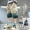 Shorts Cargo de Color Degradado para Niños Verano 2026 Estilo Nuevo Shorts Infantiles Streetwear Elegante para Niños Mayores Shorts de Verano a la Rodilla