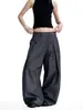 Pantalones de bajo curvo para hombre y mujer, diseño veraniego vintage de botones, pantalones casuales de trabajo fluidos, pantalones de traje de verano para mujer en stock