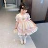 Vestido de verano para niñas, vestido para bebés, elegante, personalizado, de marca de moda, estilo coreano, vestido de princesa Lolita de dibujos animados