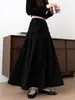 Saia midi de retalhos em renda de malha branca lisa, novo estilo outono feminino, roupas femininas, marca "Radish Uncle"
