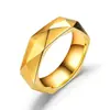 Shengxi Acero Inoxidable Transfronterizo 6mm Joyería Personalizada Anillo Irregular de Rombos de Acero de Titanio Anillos de Pareja Anillo de Rombos