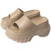 Pantuflas de Sentir para Mujer Verano para Exterior Nuevas Tacón Alto Antideslizantes EVA Suela Gruesa Pantuflas de Playa para Mujer