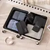 Organizador de Armario al por Mayor Transfronterizo, Bolsa de Almacenamiento de Viaje de Gran Capacidad, Organizador de Equipaje para Ropa, Juego de Siete Piezas para Viaje