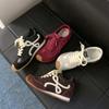 Versão de 7cm dos Sapatos Forrest Gump que Aumentam a Altura para Mulheres, Couro Genuíno, Novo Estilo 2025, Tênis de Treino Alemão Retrô para Pessoas Baixas, Sapatos Casuais Versáteis