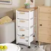 Carrito de Cocina Móvil de Múltiples Niveles Debajo del Escritorio Estante de Almacenamiento de Pie Carrito Estante de Oficina Cajón de Almacenamiento Metabo