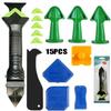 Blister 15 peças de silicone bico pique 3-em-1 raspador de metal raspador selo calafetagem beleza costura ferramenta