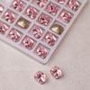 Menina rosa nail art pontiagudo em forma de diamante nail acessórios super flash multi-facetado cristal vidro diamante joias atacado