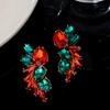 Pendientes de circonita de colores de industria pesada transfronteriza europea y americana diseño de nicho pendientes de botón de flor con temperamento joyería para el oído de lujo ligero con sentido de alta gama