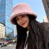 Gorro de Pelo para Mujer 2025 Nuevo Otoño e Invierno Felpa Sombrero de Pescador Circunferencia de Cabeza Grande Sombrero Cubo Coreano Mostrando la Cara Sombrero de Cubo Pequeño para Hombre