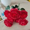Ramo de Peonías Artificiales de 7 Cabezas al por Mayor del Fabricante, Flores Falsas para Decoración de Bodas, Flores Falsas de Seda para Decoración