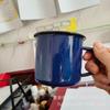 Caneca de esmalte colorida clássica nostálgica vintage caneca pote de chá de esmalte antigo grande personalidade Caneca de Ferro