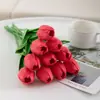 Flor Artificial de Tulipán Mini PU Flor Artificial Transfronteriza Boda Decoración del Hogar Flor Sensación Tulipán Planta Artificial