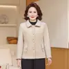 Elegante abrigo corto de lana de mamá para otoño e invierno, un chic top estilo tweed para mujeres de mediana edad, moderno abrigo de lana