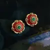 Pendientes Rojos Vintage Estilo Corte con Artesanía Intrincada, Versátiles y Elegantes, Estilo Chino, Estilo Antiguo de Nicho Transfronterizo