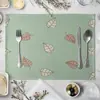 Textura Floral Arte Estampa de Listras Ocidental Jogo Americano Jogo Americano