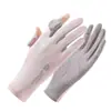 Guantes de Seda Helada de Verano para Hombres y Mujeres, Estilo Delgado, Deportes al Aire Libre Ciclismo, Protección Solar, Antideslizantes, Transpirables, Guantes de Protección Solar sin Dedos