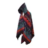 Chal de Estilo Nuevo para Mujer para Comercio Exterior, Chal Rojo Estilo Étnico de Yunnan para Viaje, Capa Exterior para Mujer con Gorro, Capa Grande de Moda