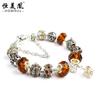 Pulseira de Cristal Colorido Europeia e Americana Feminina Amazon Transfronteiriça Coroa Pulseira de Contas Feita à Mão Pulseira de Contas Esmaltadas