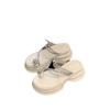 Sandalias de Tira en el Dedo con Pedrería de Moda y Tira Fina para Mujer, Nuevo Estilo Verano 2026, Talla Pequeña, Chanclas de Suela Gruesa para Aumentar la Altura, para Combinar con Vestidos
