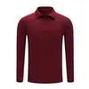 Camiseta Manga Longa Lapela Solona 240g Roupa de Trabalho Masculina Camisa Polo Fina Pronta para Venda Atacado Logo Estampado