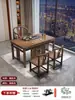 Conjunto de mesa de té y sillas de madera maciza para balcón, nuevo estilo chino, mesa de café para oficina, mesa para preparar té para apartamentos pequeños en casa con hervidor integrado