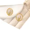 Pendientes de Acero Inoxidable con Goteo de Aceite Estilo Nuevo Grano de Arroz Transfronterizos para Mujer, Pendientes y Joyería Exquisitos de Alta Gama en Oro de 18K que No Se Desvanecen