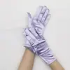 Guantes cortos de satén elástico guantes de satén para actuación de baile guantes de etiqueta para recepción guantes con joyas