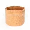 Estilo Escandinavo Nuevo Cubo de Almacenamiento de Corcho Impermeable y Ecológico Maceta de Corcho Marrón Cilíndrica con Grano de Madera Planta en Maceta