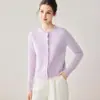 Suéter de Cachemira para Mujer con Cuello de Encaje, Cárdigan de Bloques de Color, Abrigo Cálido, Adelgazante, Casual, Elegante, de Punto