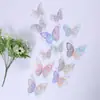 Mariposa Metálica Hueca 3D Mariposa de Simulación Estéreo Pegatinas de Decoración para el Hogar Color Mariposa de Comercio Exterior Pegatinas de Pared