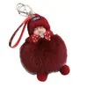 Nuevo Estilo Llavero de Piel de Zorro Real Colgante para Bolso Muñeco de Peluche para Coche Regalo Lindo Juguete de Bola de Pelo Muñeco Decoración