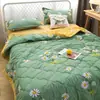 Colcha de aire acondicionado de verano, algodón lavado, para una persona en dormitorio de verano, para dos personas estilo primavera y otoño, colcha ultradelgada