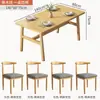 Mesa de Jantar Nórdica para Apartamentos Pequenos, Mesa de Jantar Moderna Minimalista para Casa Alugada, Conjunto de Mesa e Cadeiras Retangular de Luxo Leve, Design Simples