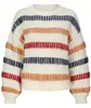 Suéter Dalan Knitwear Outono/Inverno Novo Feminino Casual Retro Color Block Tricô Grosso Solto Relaxado Manga Sino