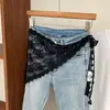 Design Estilo Coreano Renda Bordada Cinto de Renda Lenço de Seda Camada com Saia de Gaze de Comprimento Médio Acessórios para Cortina de Traseira
