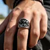 Anillo de titanio para hombre con calavera de vampiro, anillo de moda hipster no convencional, accesorios de moda SA386