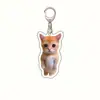 Novo Chaveiro Acrílico Plano 2D Transfronteiriço Gato em Pé Pingente Acessório para Mochila