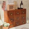 Regalo Zakka Grocery Caja de Madera Maciza Antigua Vintage Estante de Almacenamiento de Madera de Nueve Cajones Caja de Almacenamiento de Escritorio Estante de Almacenamiento