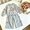 Conjunto de Sudadera para Niña de Comercio Exterior 2026 Primavera Nuevo de Moda Lindo Sudadera con Lazo y Pantalón de Chándal Conjunto Casual de Dos Piezas