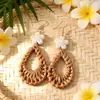 Aretes Florales Hechos a Mano de Rafia Estilo Festivo, Aretes Étnicos de Gama Alta de Nicho, Aretes Únicos y Hermosos al por Mayor