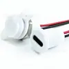 Enchufe Hembra Tipo-C Blanco con Cubierta Antipolvo, Carga Rápida Reversible PD, Puerto de Carga para Coche Impermeable para Exteriores