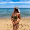 Bikini Triangular de Vacaciones Nuevo Japonés y Coreano Traje de Baño para Mujer Europeo y Americano Sexy Correa Fina para el Hombro de Tres Puntos con Cordones Europeo y Americano