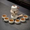 Juego de té automático Huang Ru Kiln 2024, nuevo, apto para el hogar, ligero, de lujo, de alta gama, con molino de piedra, tetera perezosa