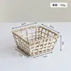 Cesta de corda de papel artesanal estilo ins, organizador multifuncional para lanches e itens diversos, caixa de armazenamento oca para cosméticos de mesa