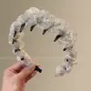 Diadema de corona alta estilo coreano, diadema de borde ancho, diadema para lavarse la cara con dientes, accesorio para el cabello de tela a cuadros de alta gama